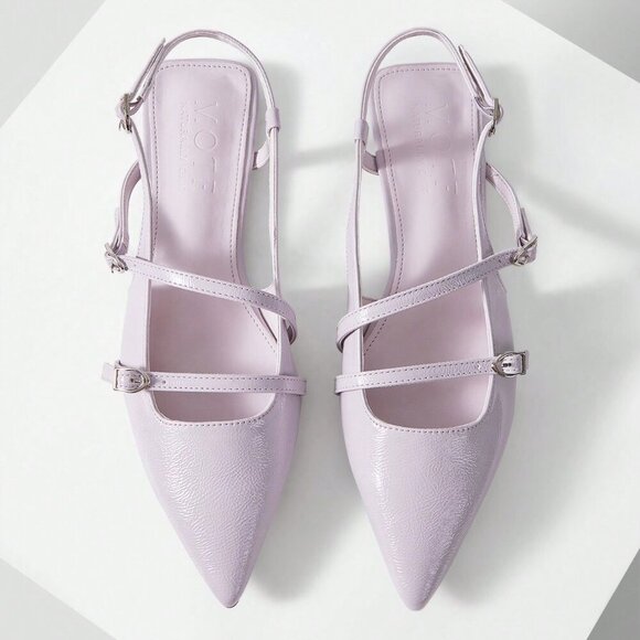Lilac Purple Sexy Women's Pointed Toe Slingback Flat - Picture 4 of 7